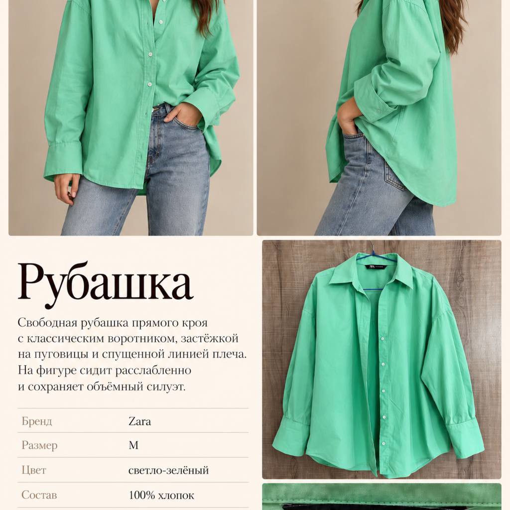 Зелёная рубашка Zara