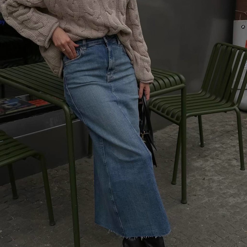 Джинсовая макси юбка ZARA