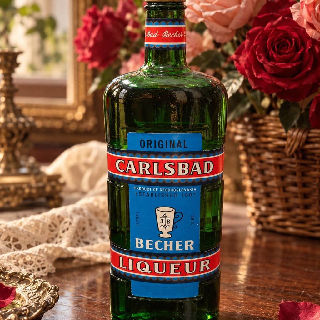 Винтажная бутылка Carlsbad Becher Liqueur