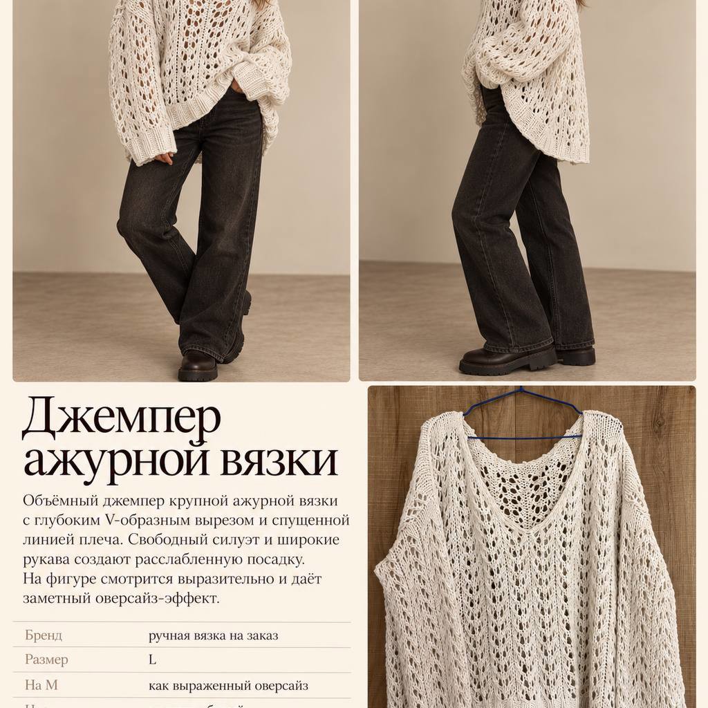 Джемпер ажурной вязки