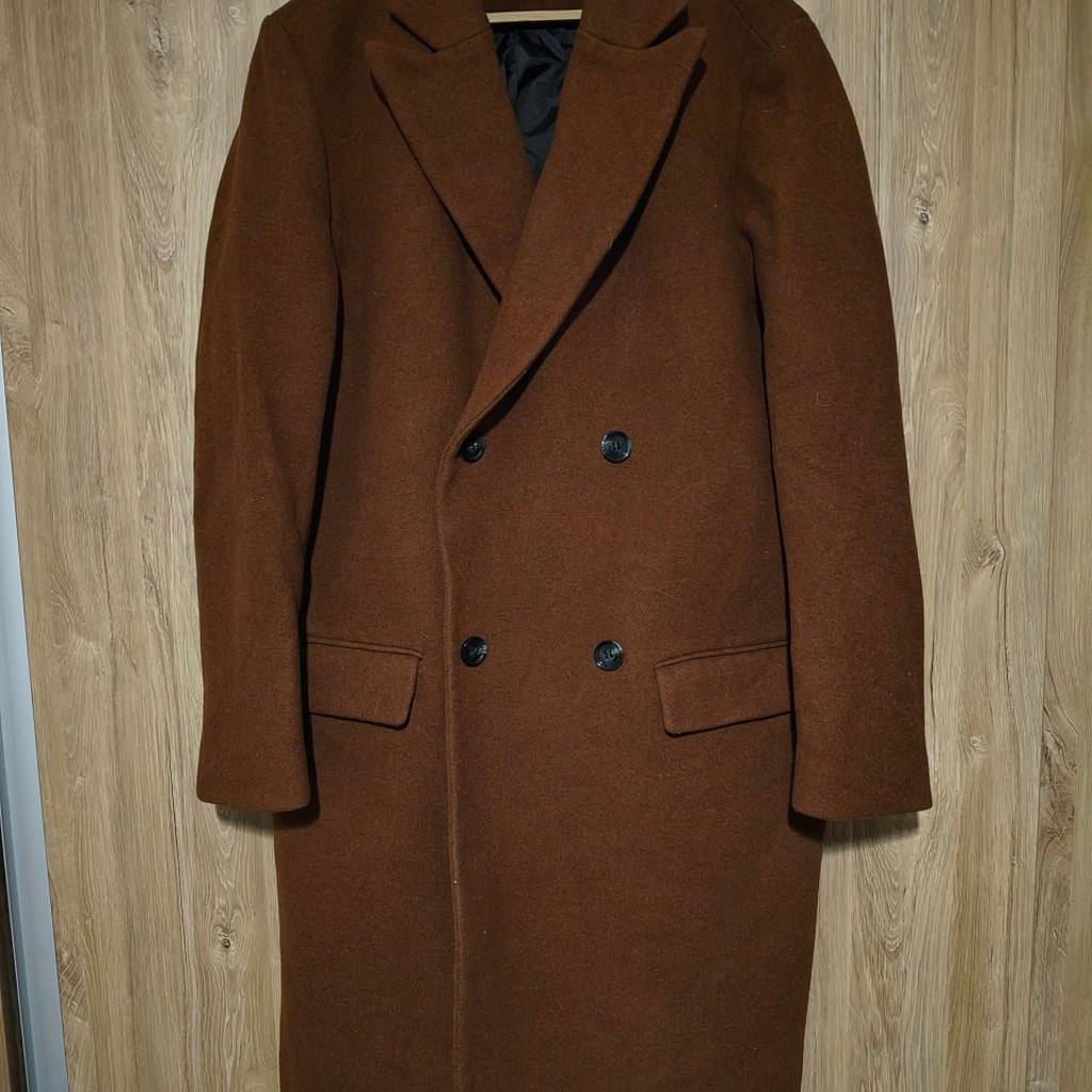 Мужское коричневое пальто H&M