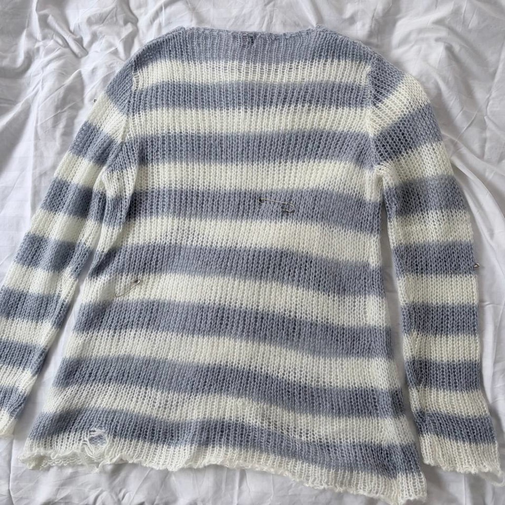 Striped Distressed Knit