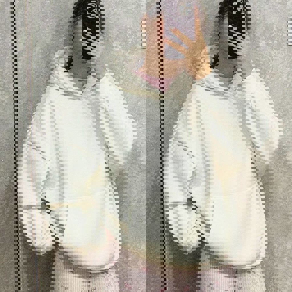 Худи молочно-белого цвета