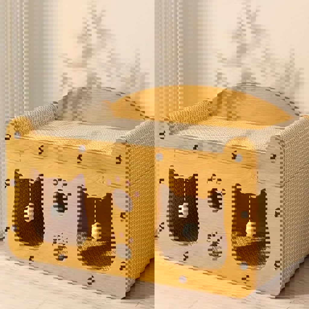 Домик-когтеточка-лежанка 3в1