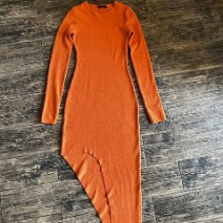 Оранжевое платье - фото 1