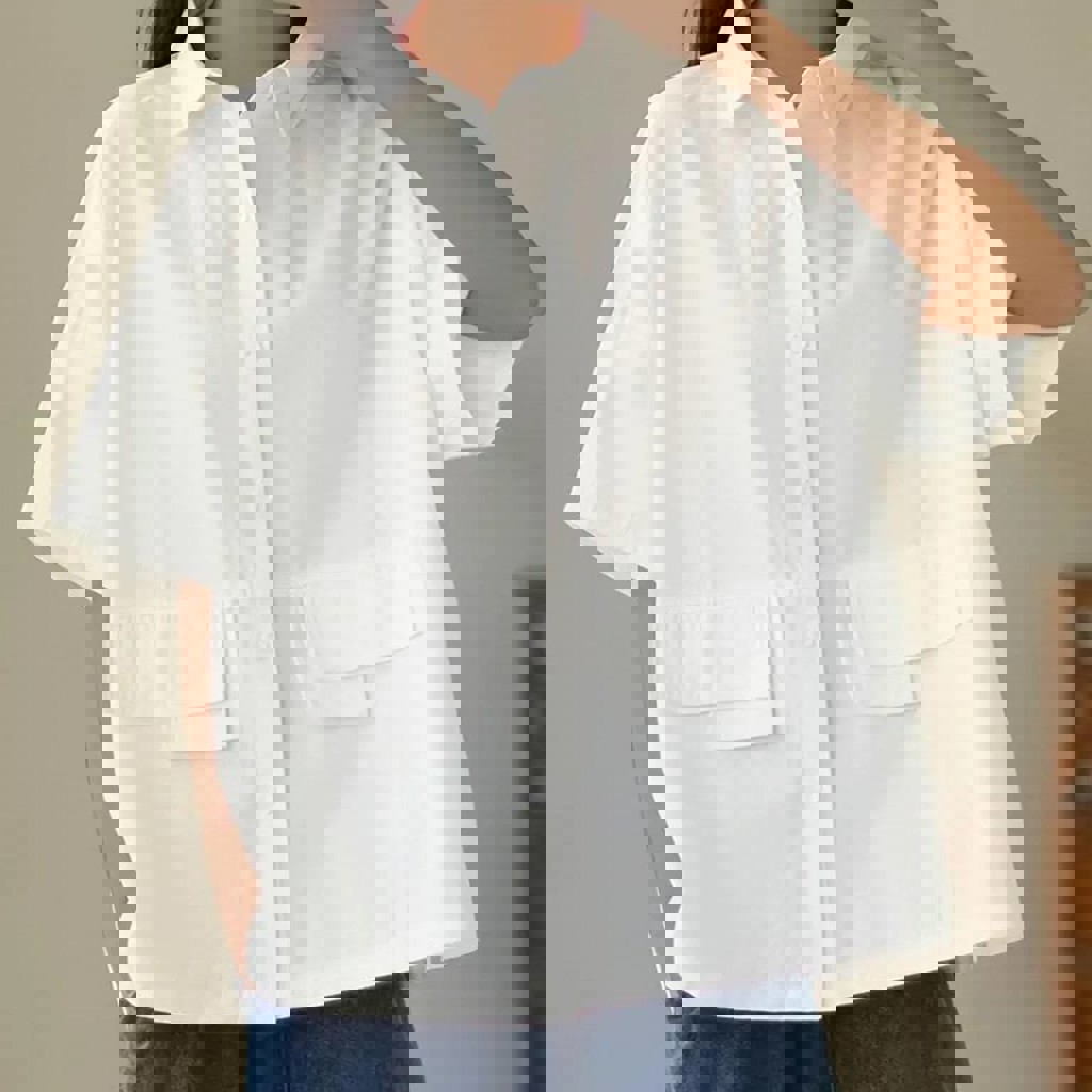 Рубашка белая с коротким рукавом