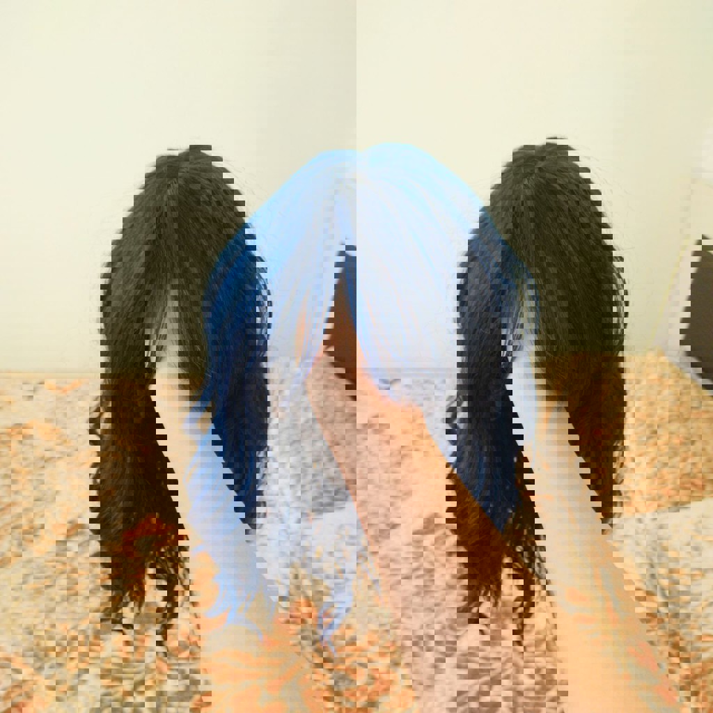 Синий парик