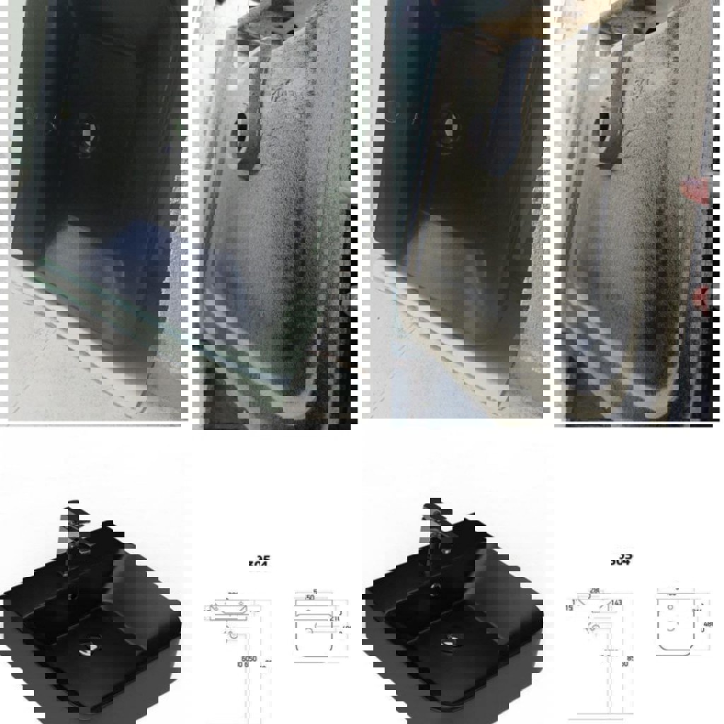 Умывальник матовый черный