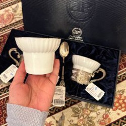 Фарфоровая чашка с серебряными элементами - фото 5