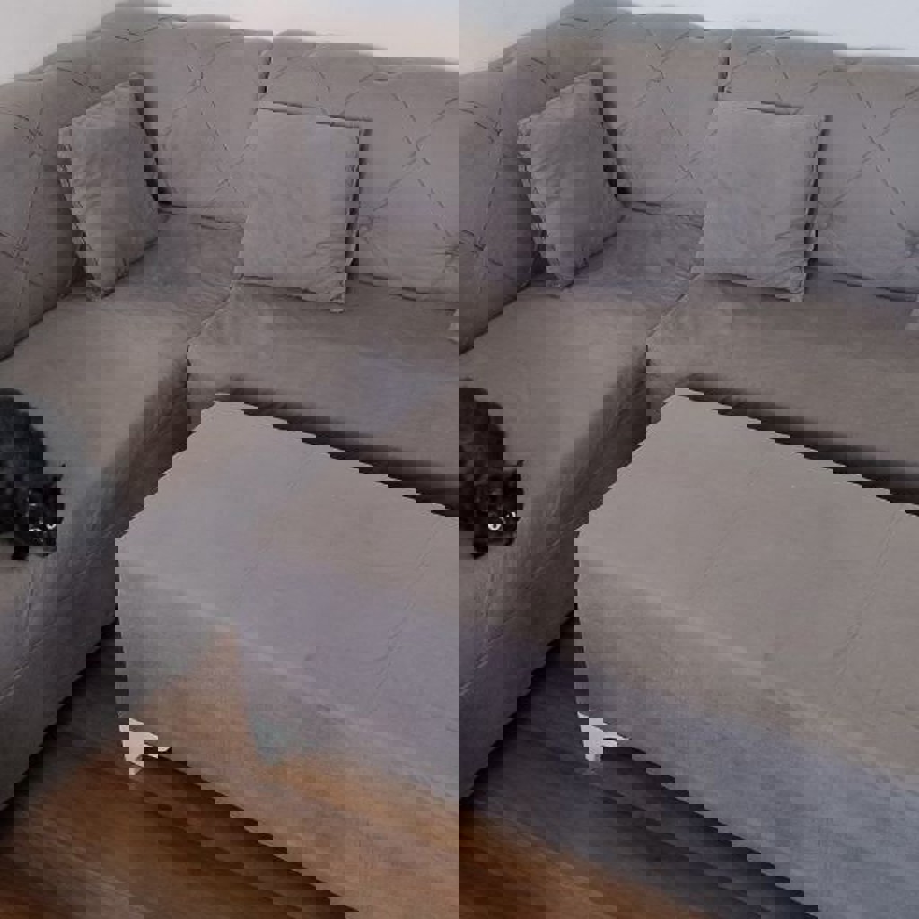 Угловой диван с пуфиком