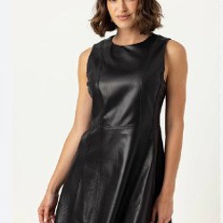 Платье кожзам М - фото 1