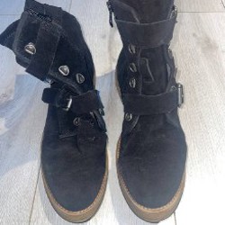 Кожаные замшевые ботинки женские - фото 4