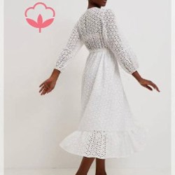 Белое кружевное платье макси - фото 2