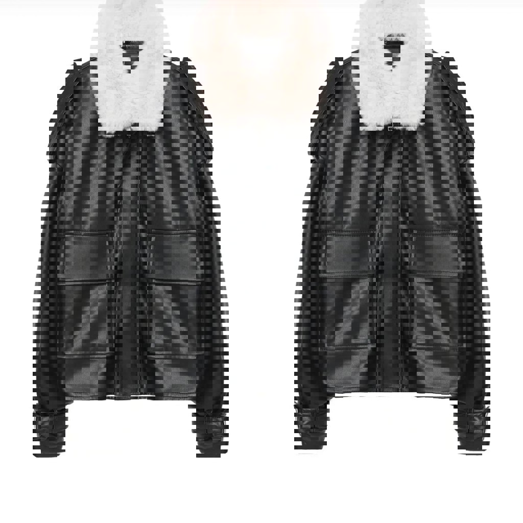 Кожаная куртка с мехом