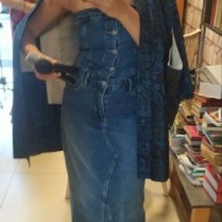 Джинсовое миди-платье - фото 3