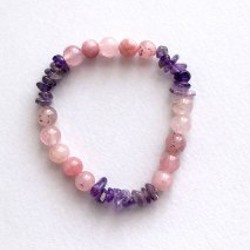 Браслет из родонита и розового кварца - фото 2