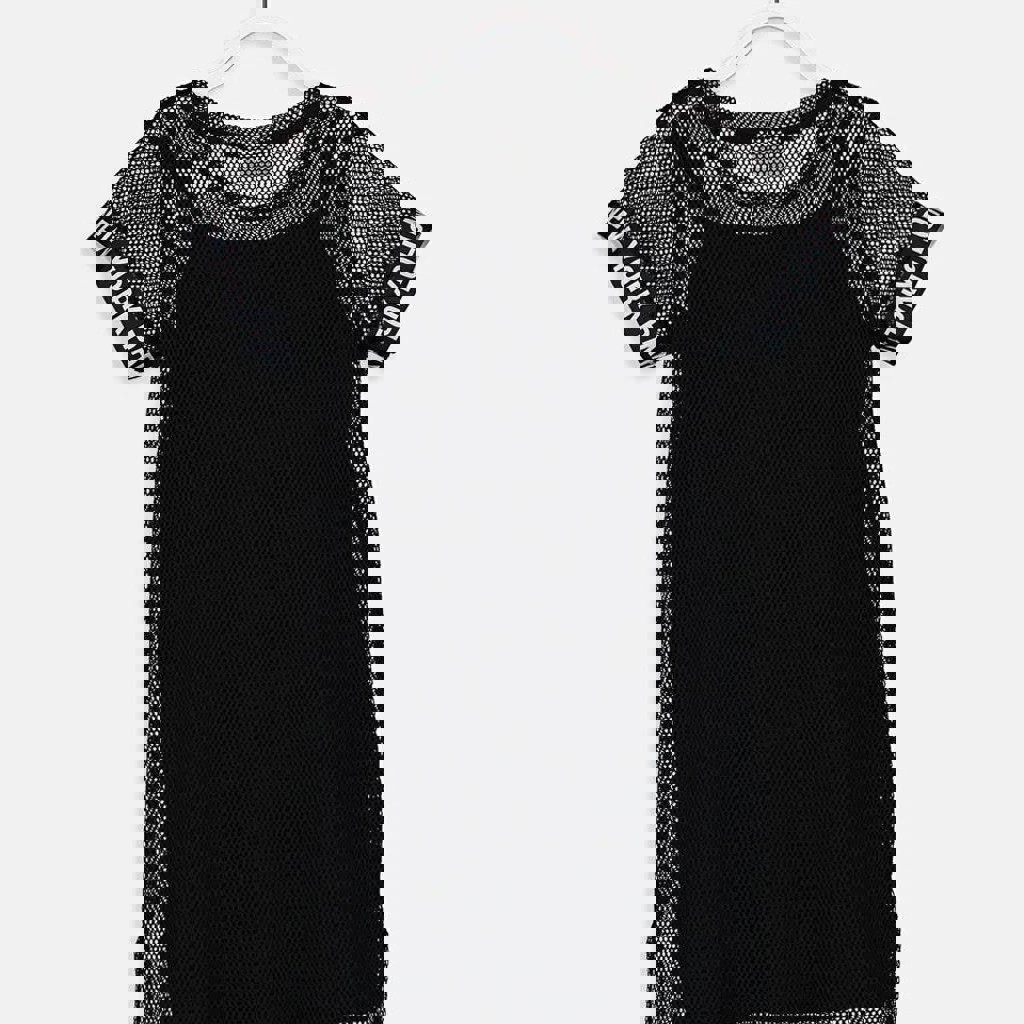 Чёрное платье-сеточка