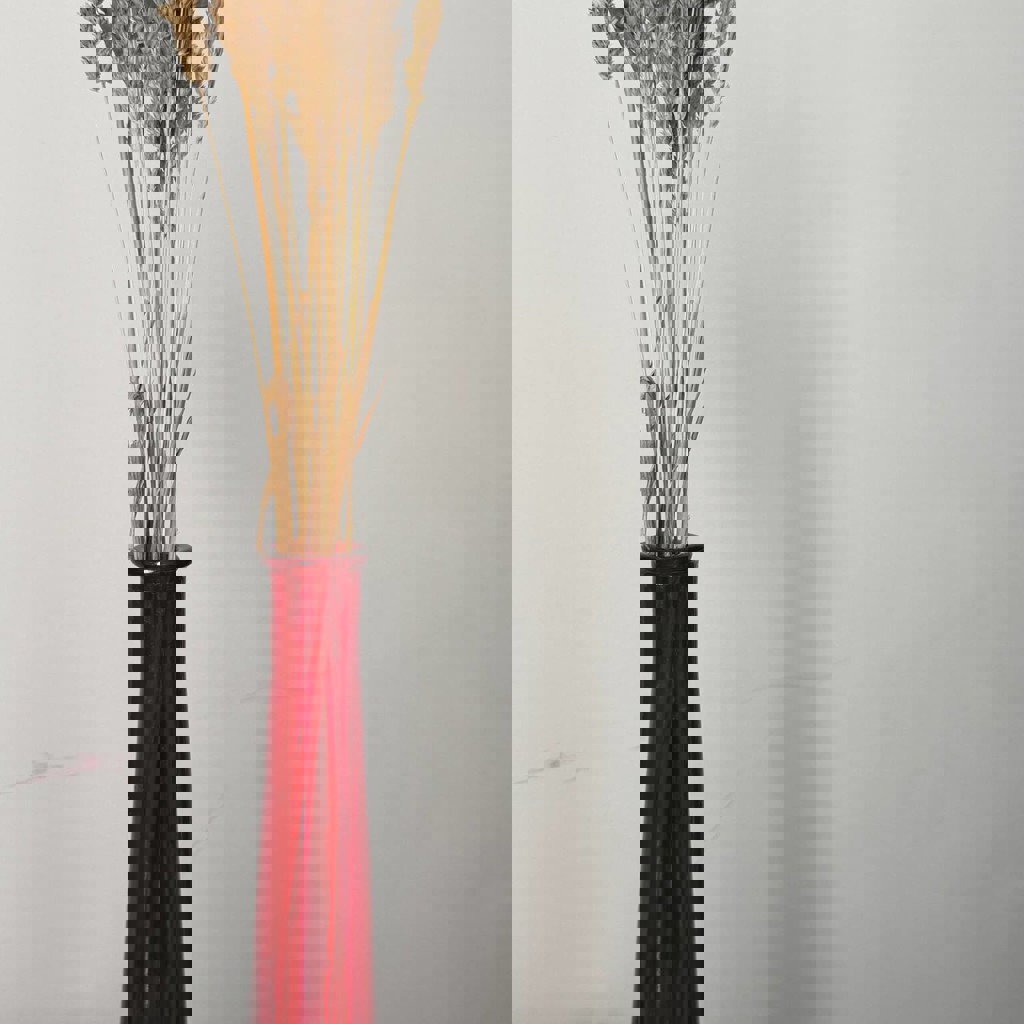 Сухоцветы с бантом + синяя ваза