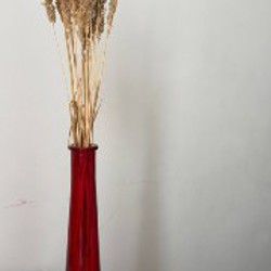 Сухоцветы с бантом + синяя ваза - фото 1