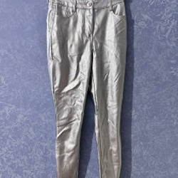 Брюки скини серебристые - фото 5