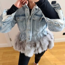 Джинсовая куртка с мехом - фото 2