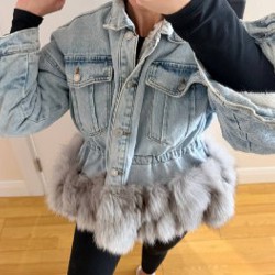 Джинсовая куртка с мехом - фото 3