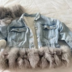 Джинсовая куртка с мехом - фото 7