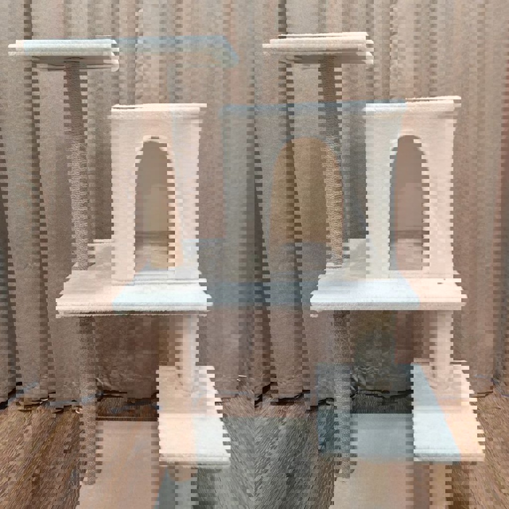 Когтеточка многоуровневая с домиком