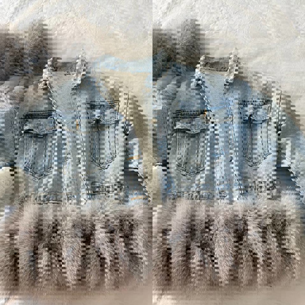 Джинсовая куртка с мехом