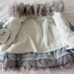 Джинсовая куртка с мехом - фото 3