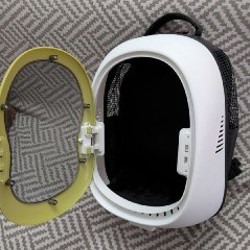 Рюкзак-переноска для кошки (белая с жёлтым) - фото 3