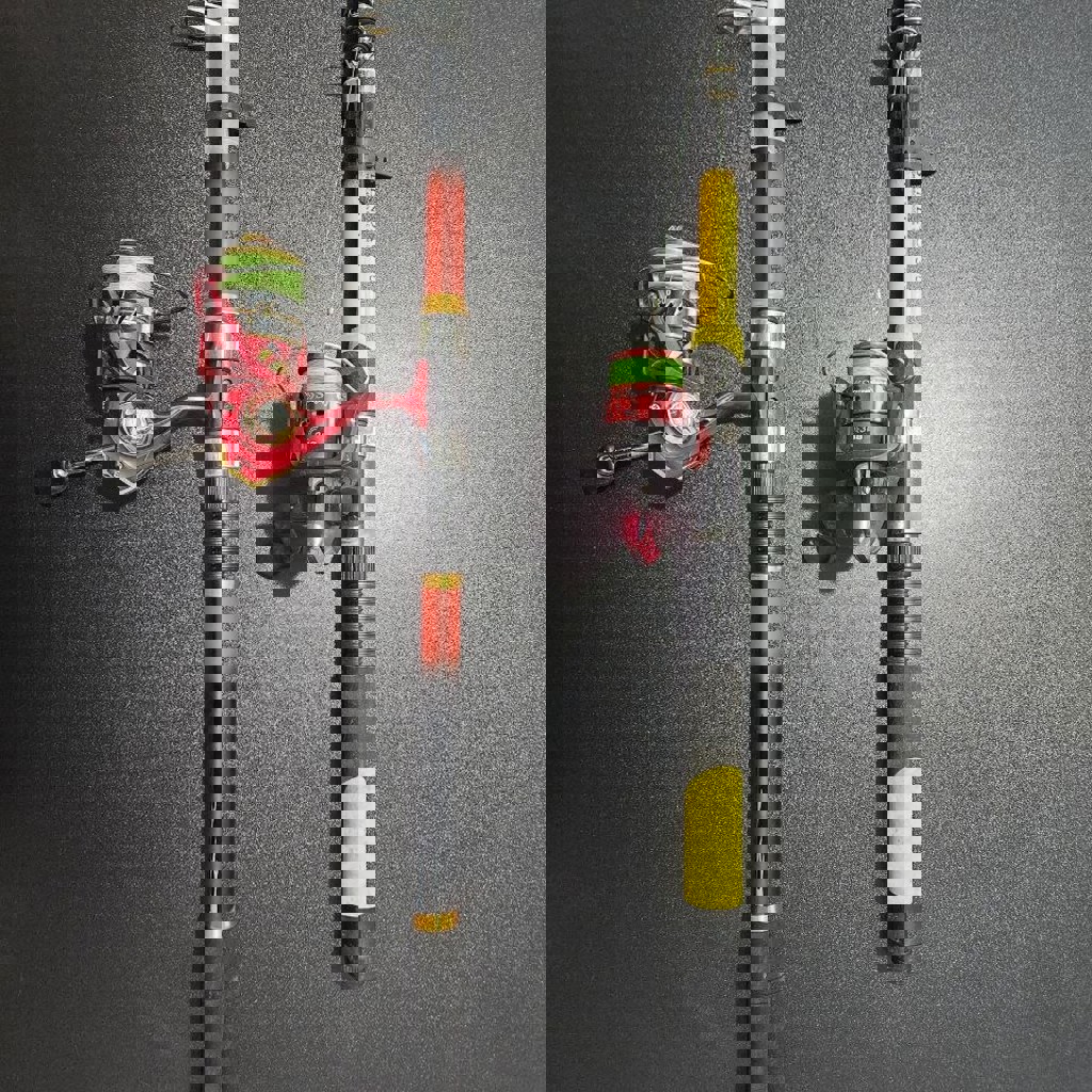 Удочка с катушкой Красная