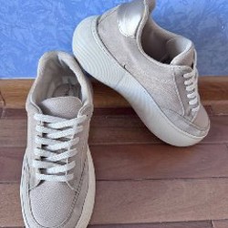 Кроссовки бежевые - фото 2