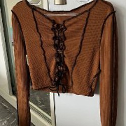 Коричневый топ - фото 3