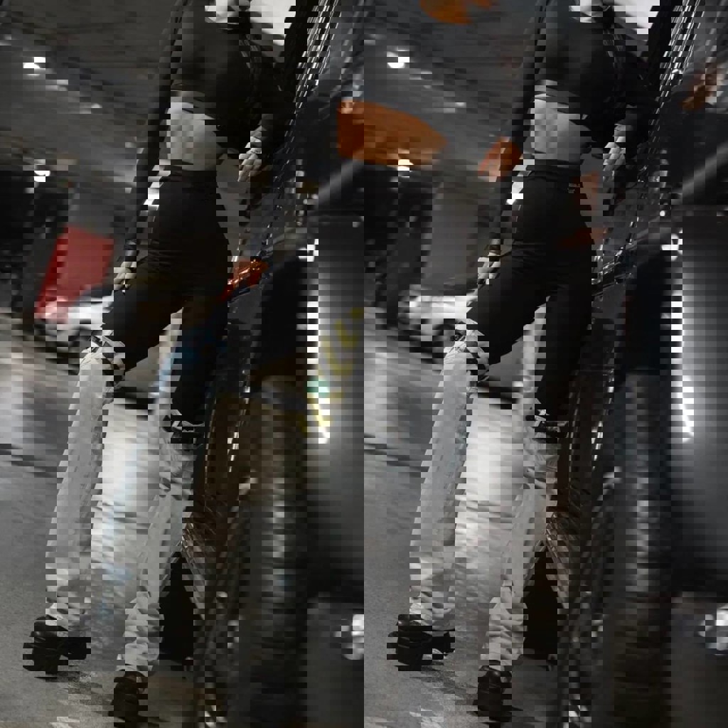 Лосины с джинсовыми вставками