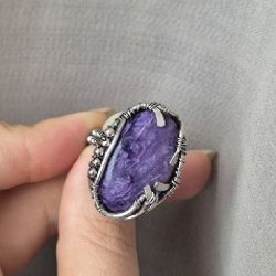 Кольцо с чароитом - фото 2