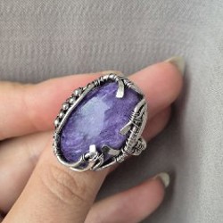 Кольцо с чароитом - фото 5