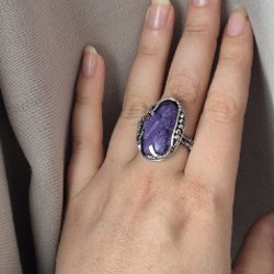 Кольцо с чароитом - фото 6