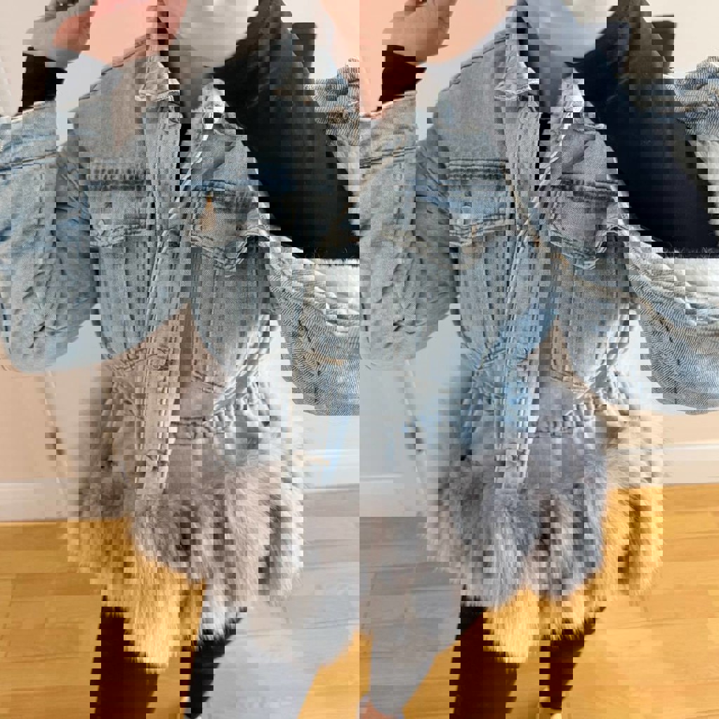 Джинсовая куртка с мехом