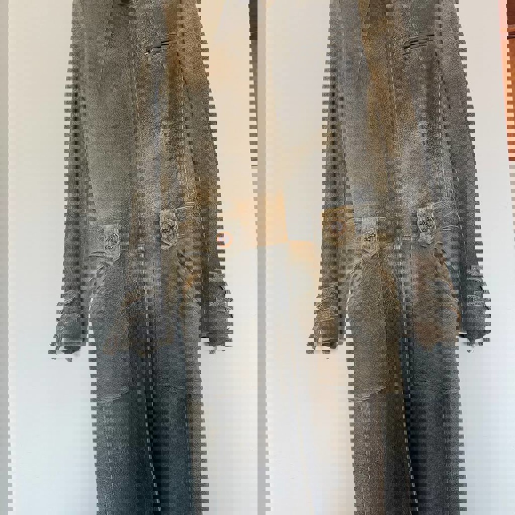 Натуральное кожаное пальто