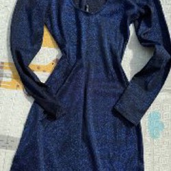 Платье синее блестящее - фото 4