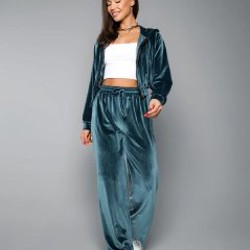 Женский велюровый брючный костюм - фото 6