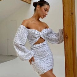 Зеленое платье в пайетках - фото 7