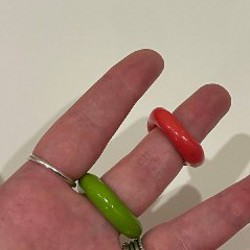 Кольца ручной работы из глины со стразами - фото 3