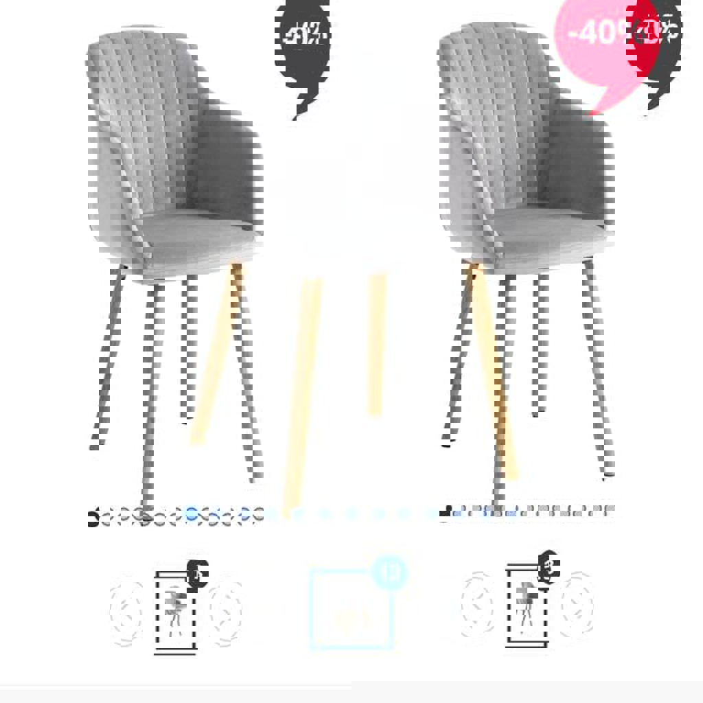 Стул Jysk ADSLEV grey velvet/natural