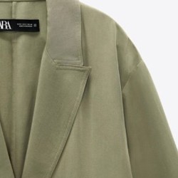 Тренч/куртка оливково-зеленого цвета - фото 3