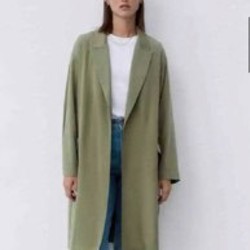 Тренч/куртка оливково-зеленого цвета - фото 5