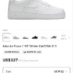 Кроссовки Nike Air Force 1 '07 'White' - фото 7