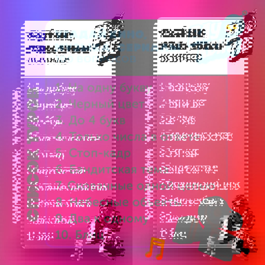 Игра ‘Угадай кино, музыку, сериалы’