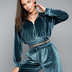 Женский велюровый брючный костюм - фото 5